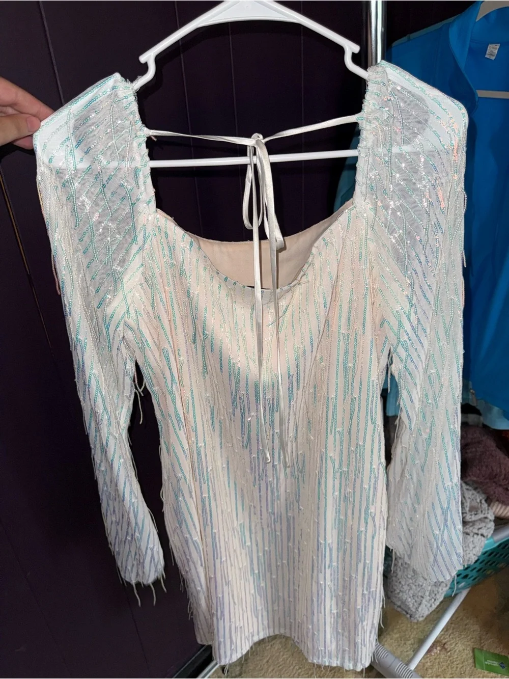 Xtraordinary White Iridescent Sequin dress - Picture 4 of 5